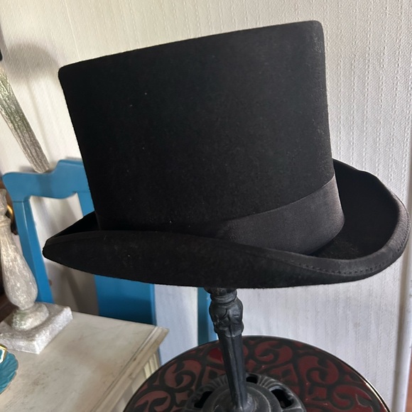 Vintage Black Wool Top Hat - Picture 3 of 8